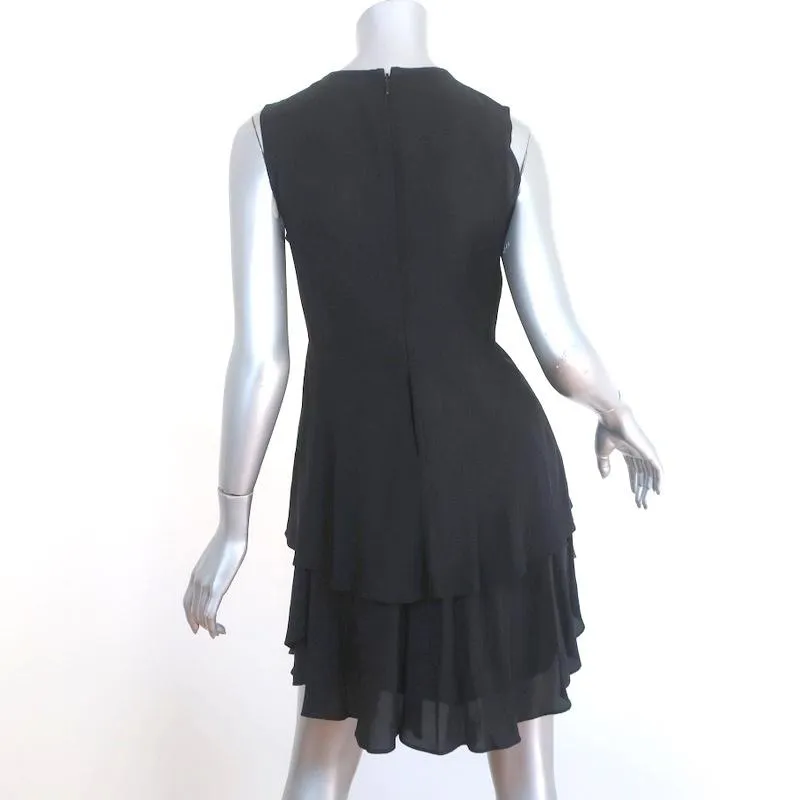 A.L.C. Sleeveless Mini Dress Black Ruffled Silk Size 4