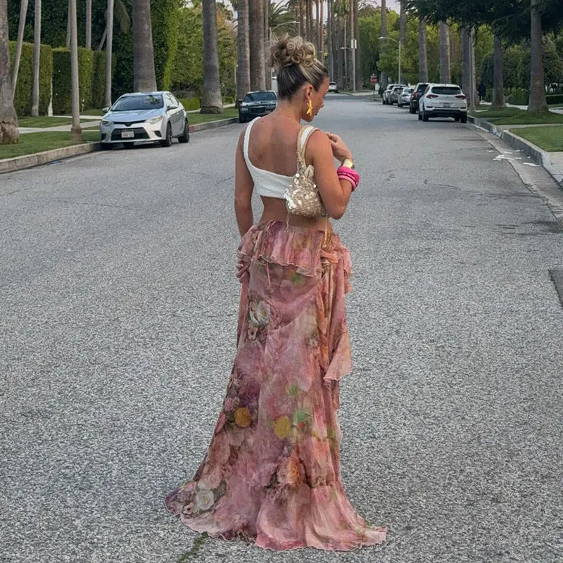 Alessia | Floral Ruffled Skirt