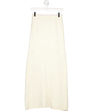 almada label Cream Cotton Blend Maxi Skirt UK S