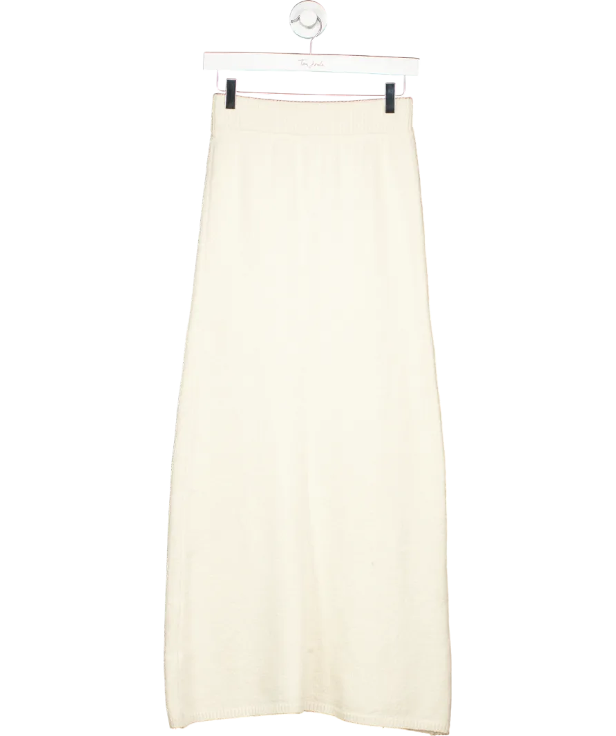 almada label Cream Cotton Blend Maxi Skirt UK S
