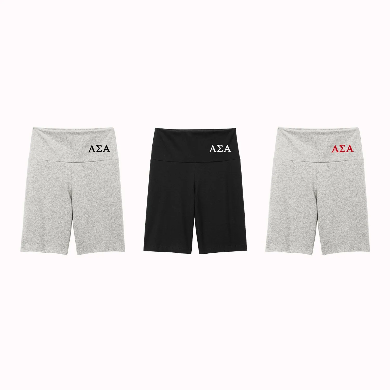 Alpha Sigma Alpha High Waist Bike Shorts