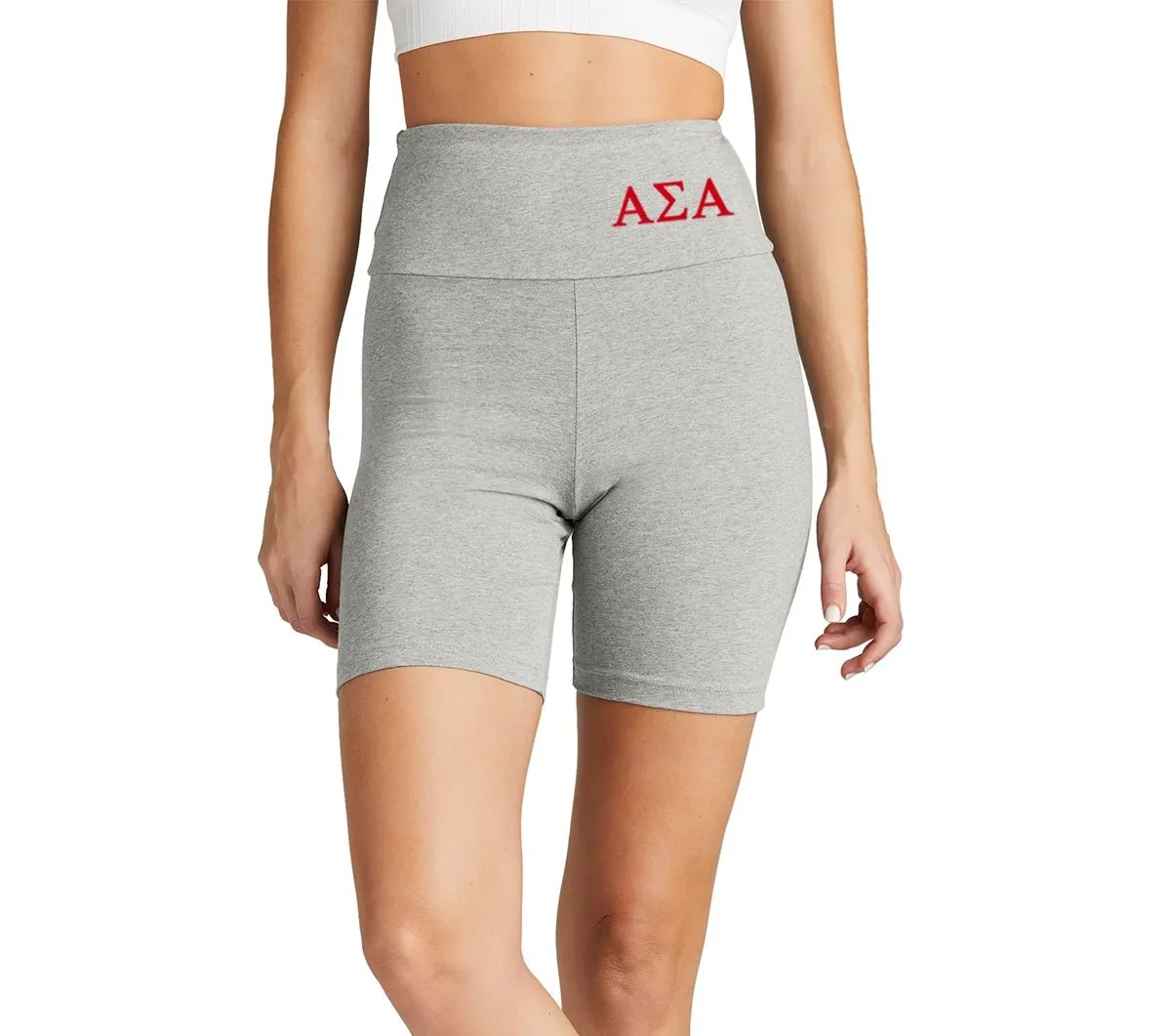 Alpha Sigma Alpha High Waist Bike Shorts