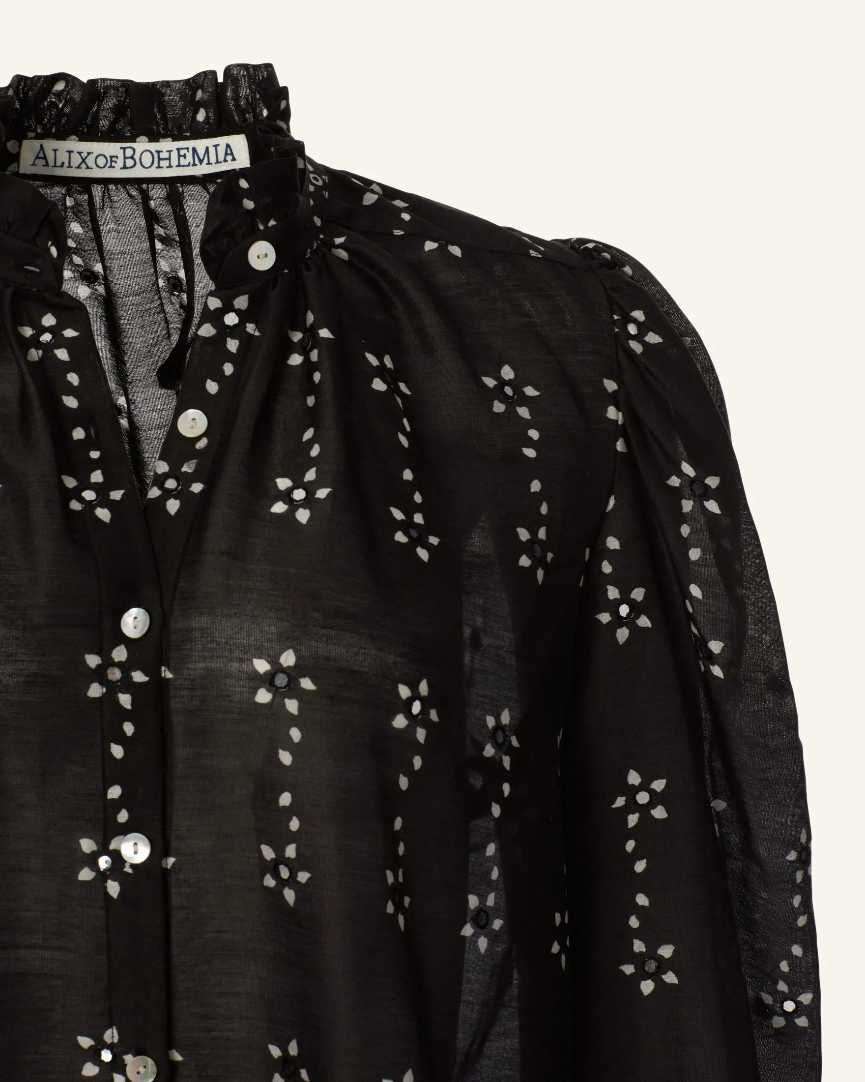 Annabel Black Daisy Shirt
