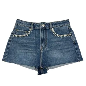 Anthropologie Pilcro Lover Embellished Denim Shorts Size 29
