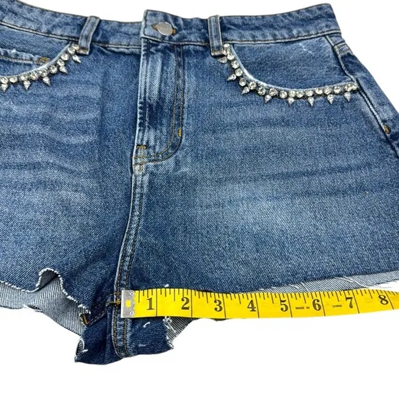 Anthropologie Pilcro Lover Embellished Denim Shorts Size 29