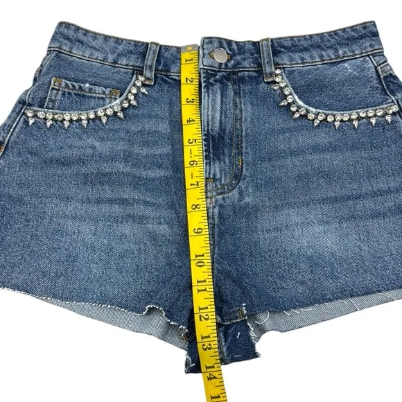 Anthropologie Pilcro Lover Embellished Denim Shorts Size 29