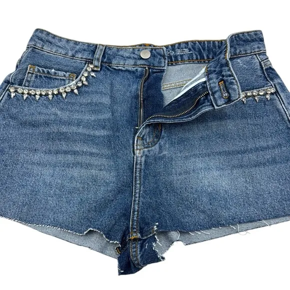 Anthropologie Pilcro Lover Embellished Denim Shorts Size 29