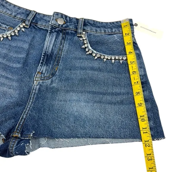 Anthropologie Pilcro Lover Embellished Denim Shorts Size 29