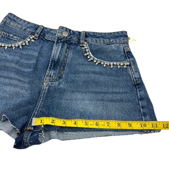 Anthropologie Pilcro Lover Embellished Denim Shorts Size 29