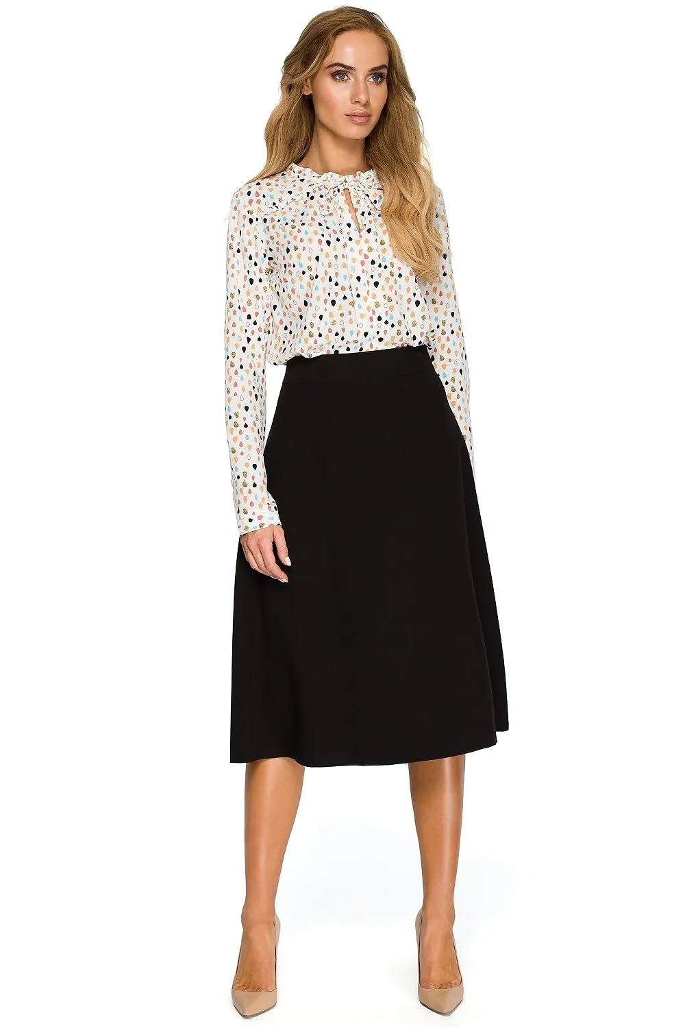 Asymmetric Draped A-Line Skirt
