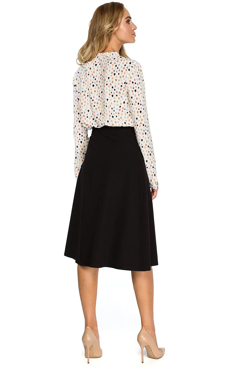 Asymmetric Draped A-Line Skirt