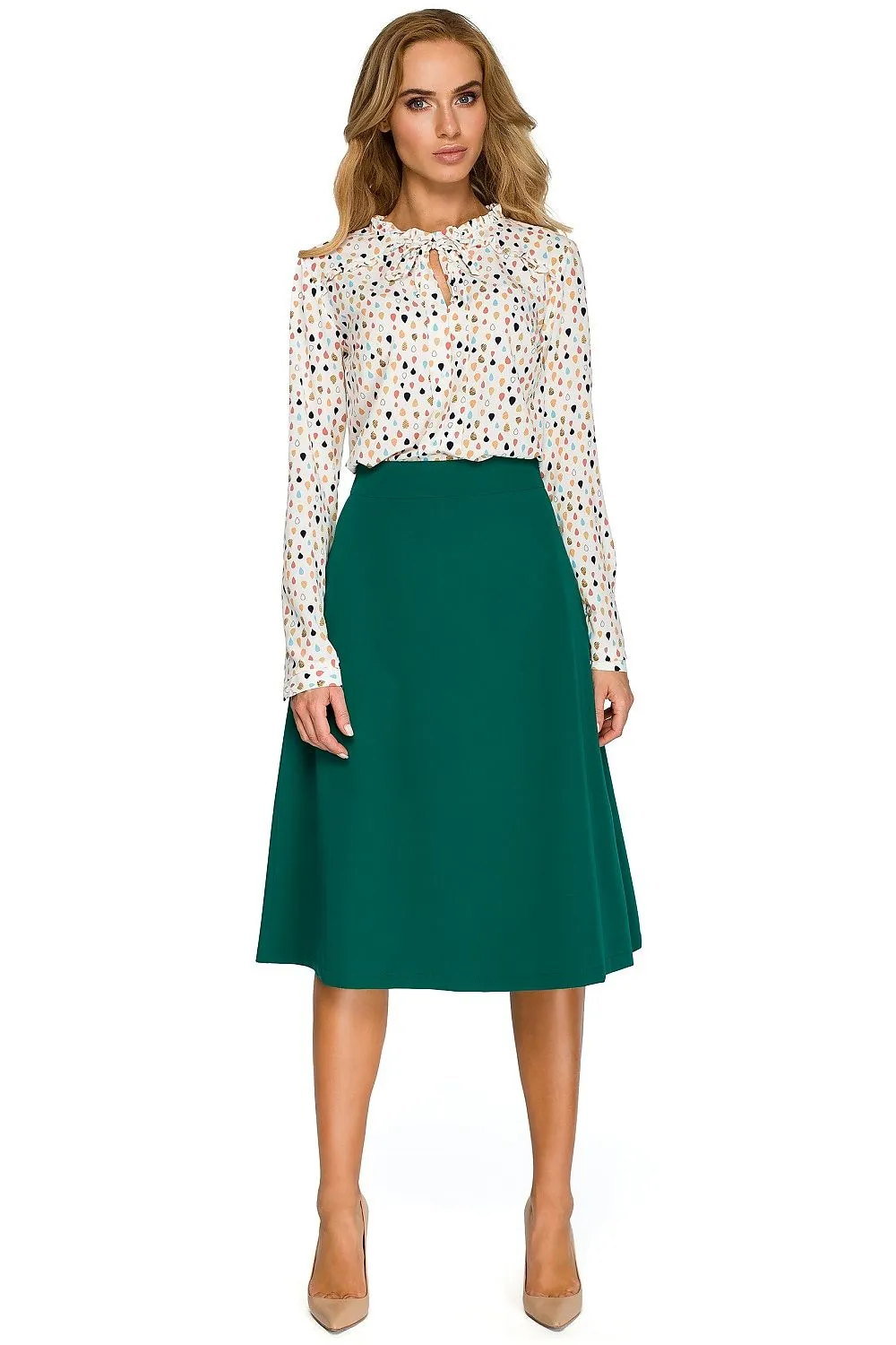 Asymmetric Draped A-Line Skirt