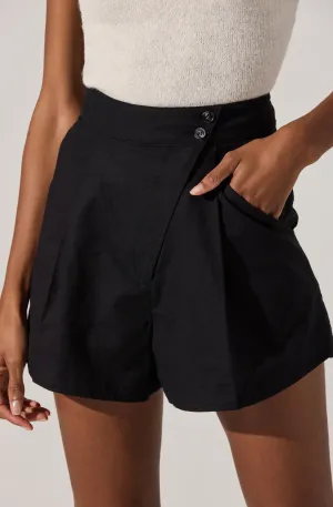 Asymmetric Linen Shorts
