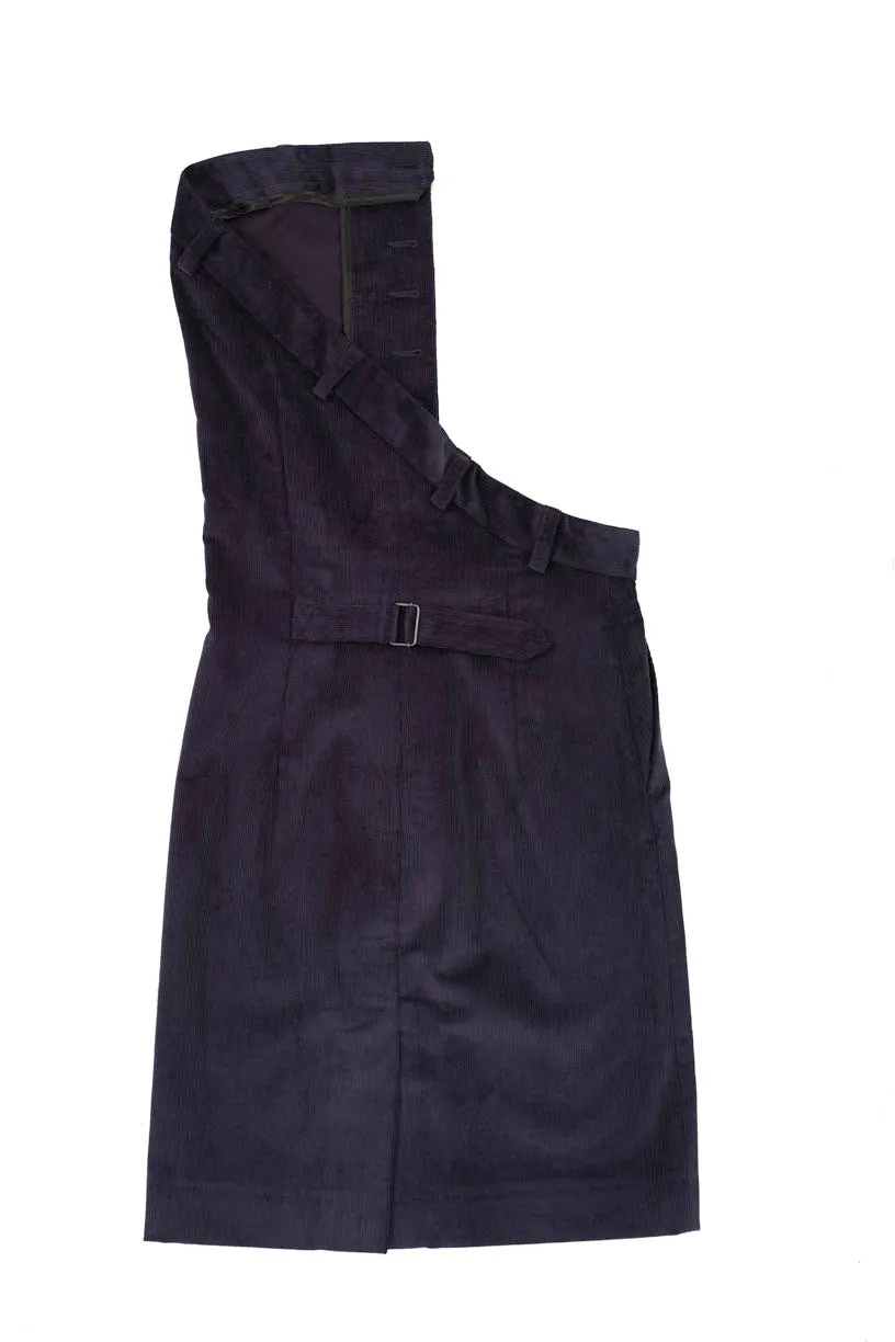 Asymmetrical Pencil Skirt - Navy