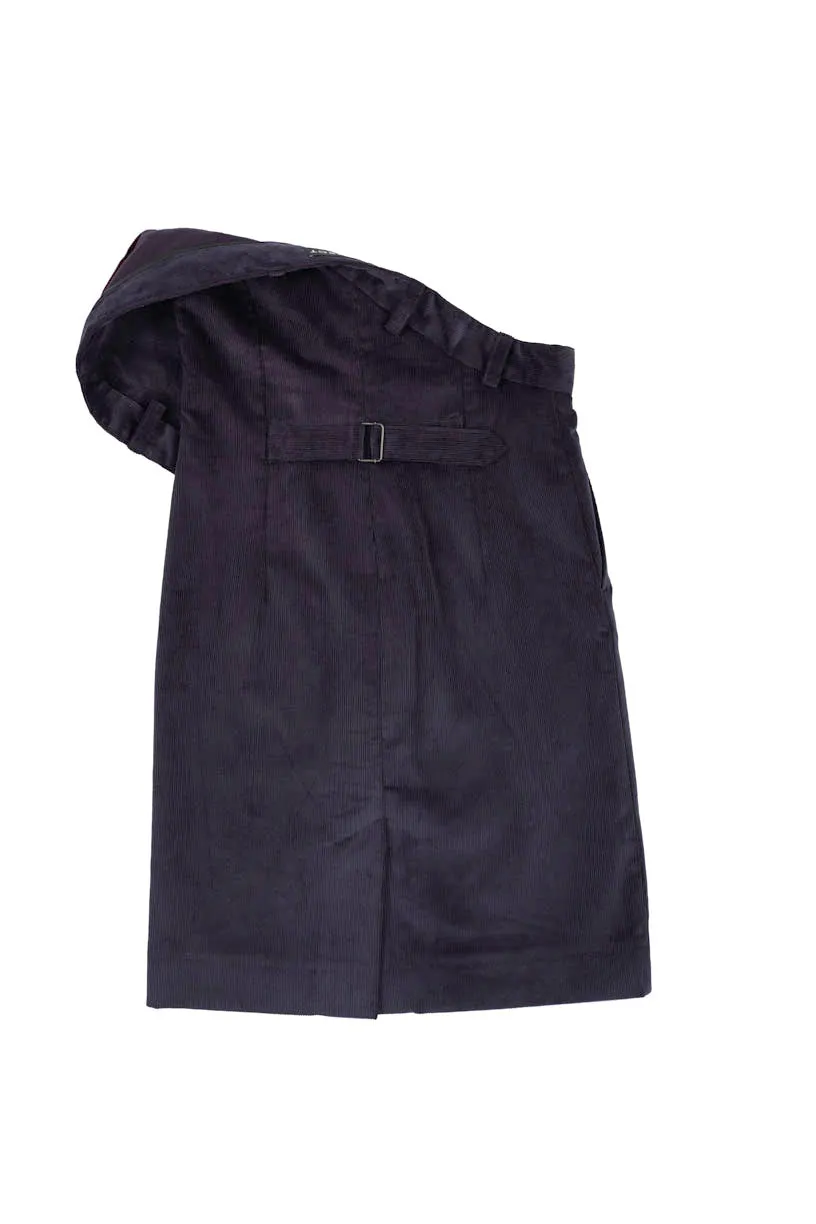 Asymmetrical Pencil Skirt - Navy