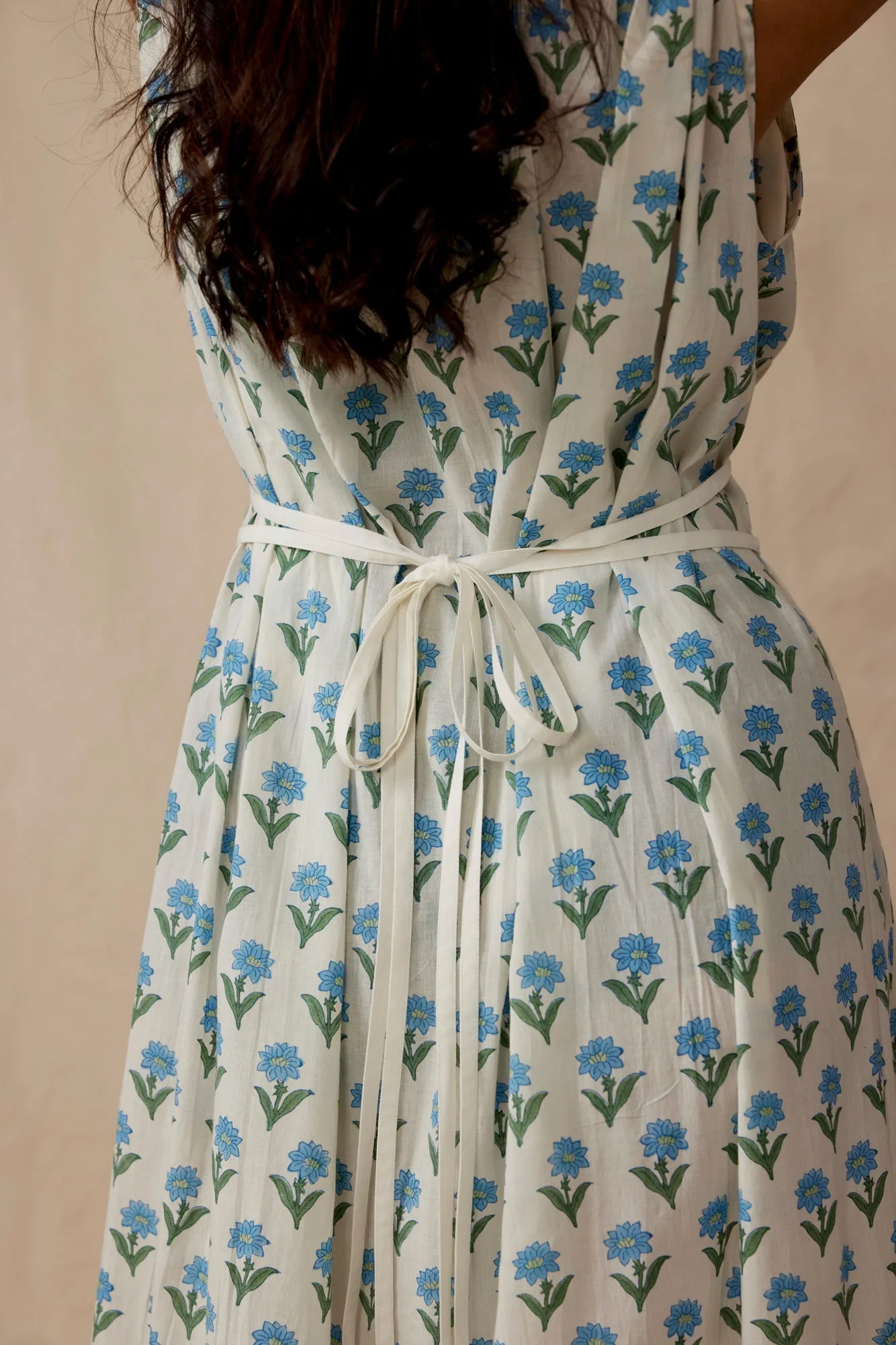 Athena Dress in Sky Kashmir Flower