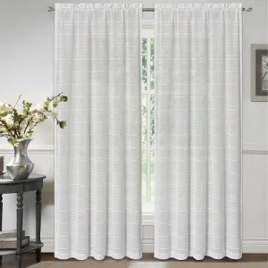 Ava - Set of 4 Embroidered Sheer Pole Top Panels