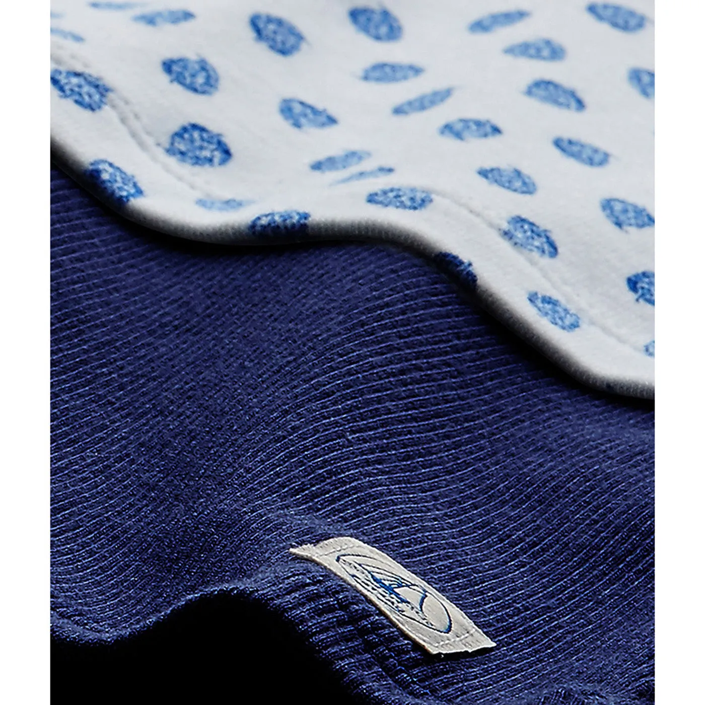 Baby Boys Blue Print Top with Attached Shorts