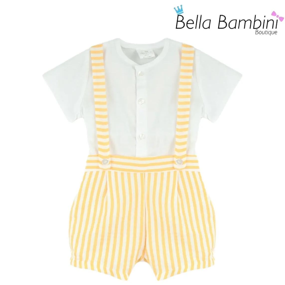 Baby Ferr Boys Yellow Stripe Short Set