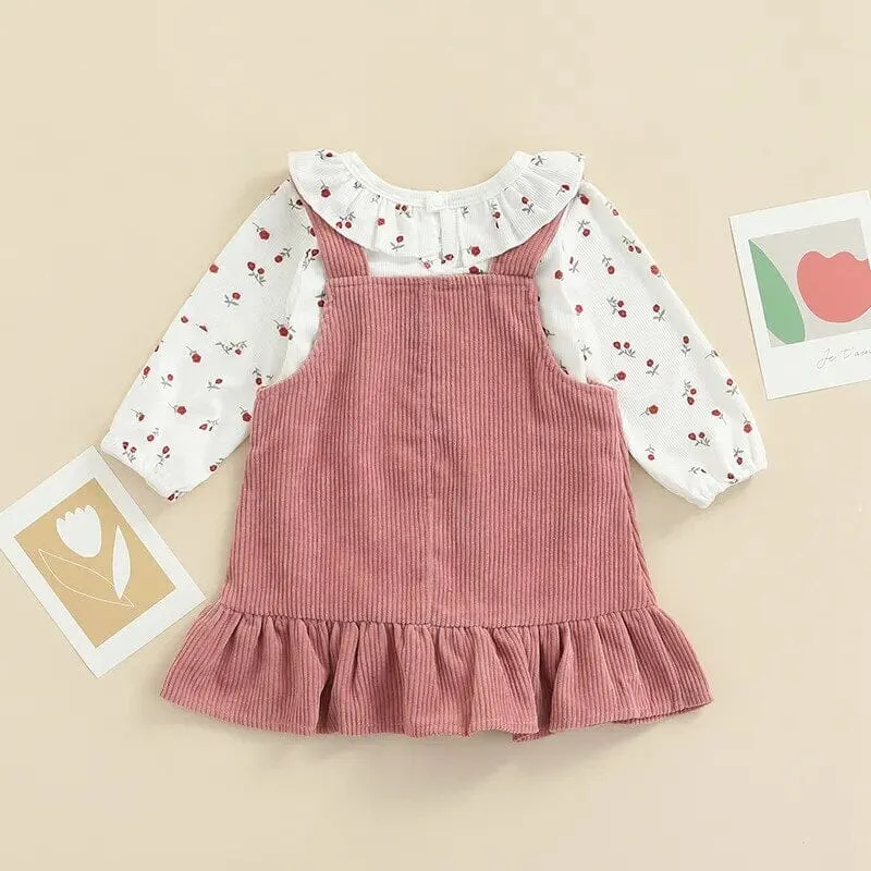Baby Girl Floral Printed Romper Ruffled Dress