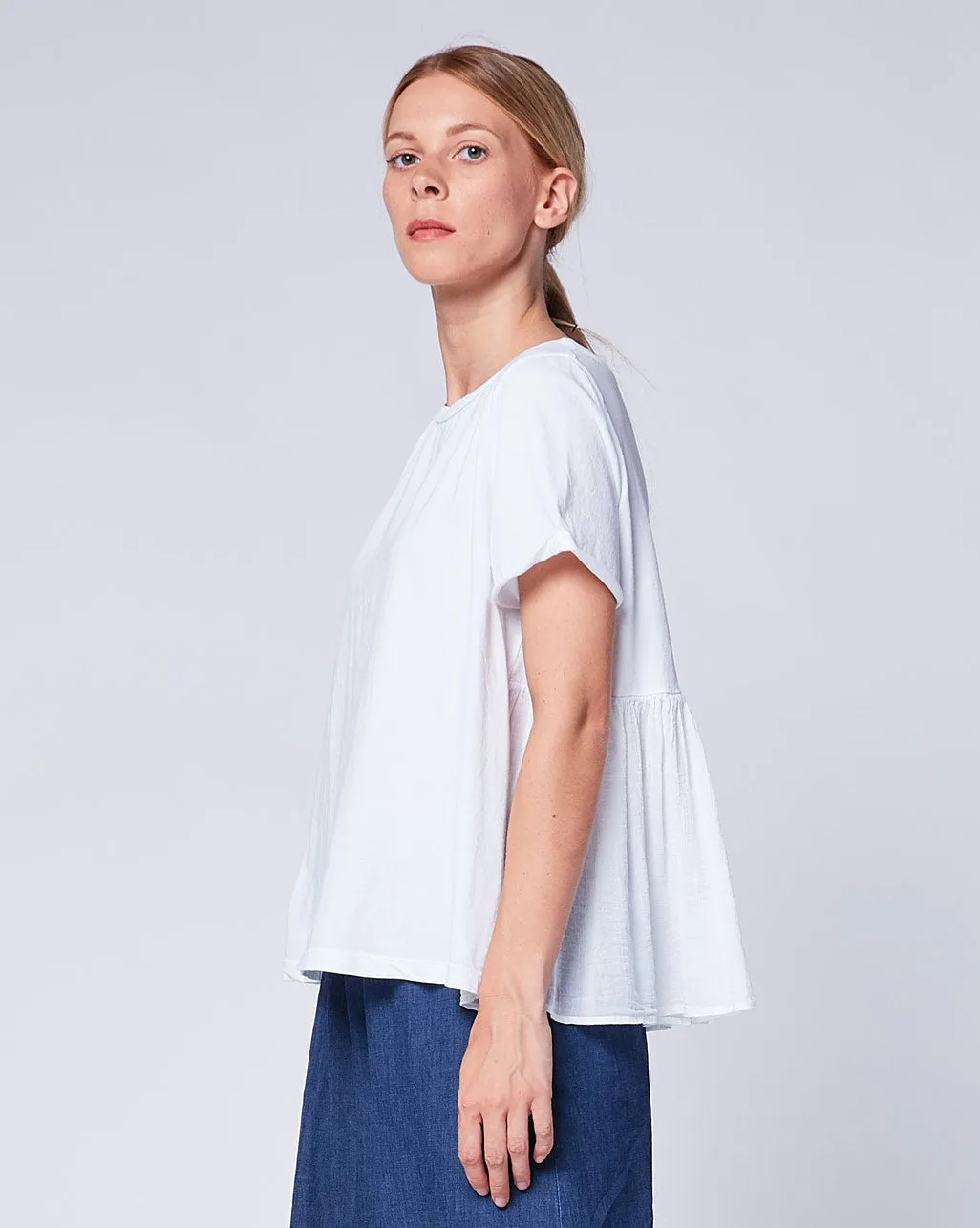 Back Ruffle Short Sleeve Tee