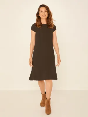 Bamboo Boat Neck Dress - Cocoa