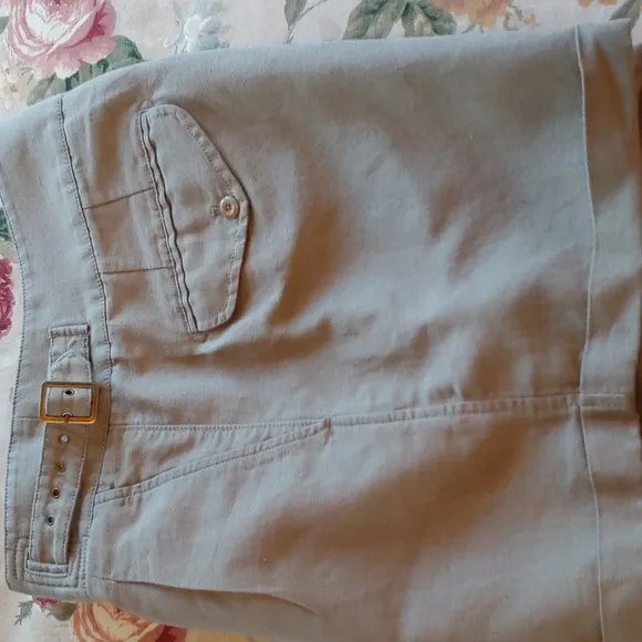 Banana Republic Safari Shorts Sage Green in Women's size 14 Cotton Linen Blend