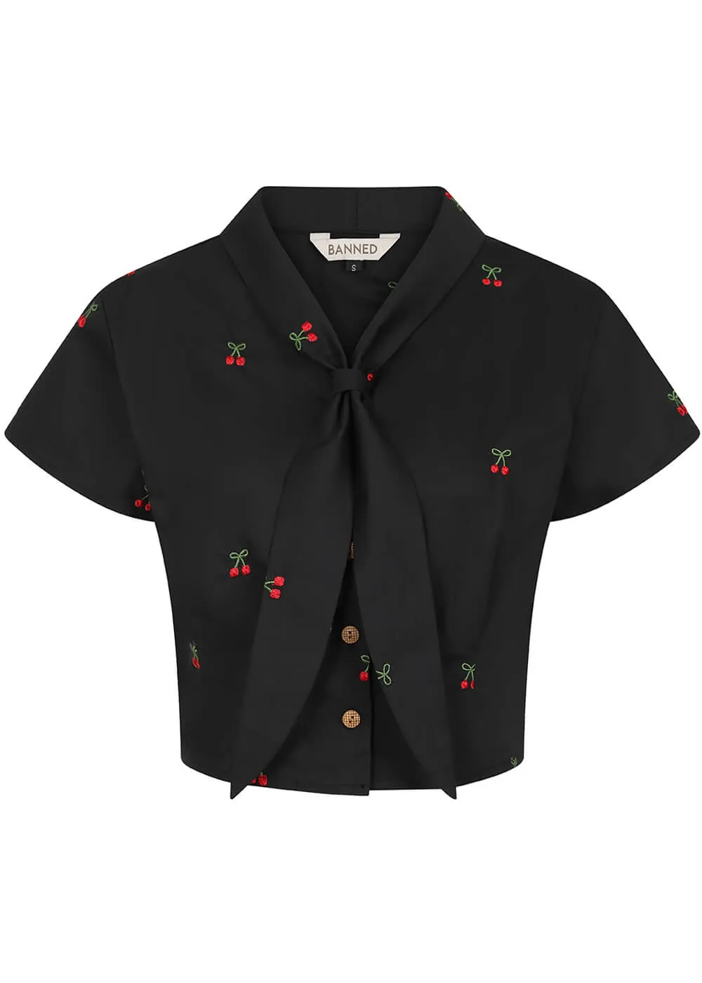 Banned Cherry Vibes Blouse Black