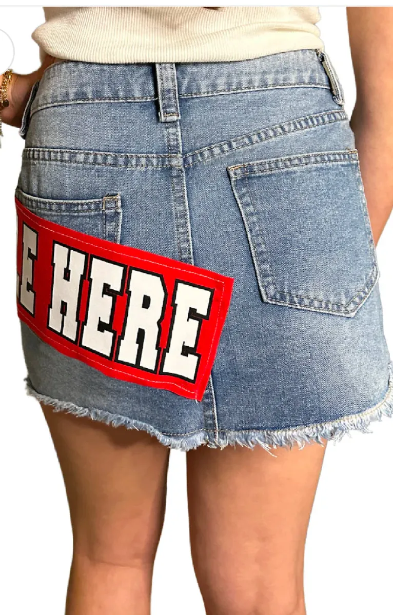 Banner Denim Mini Skirt