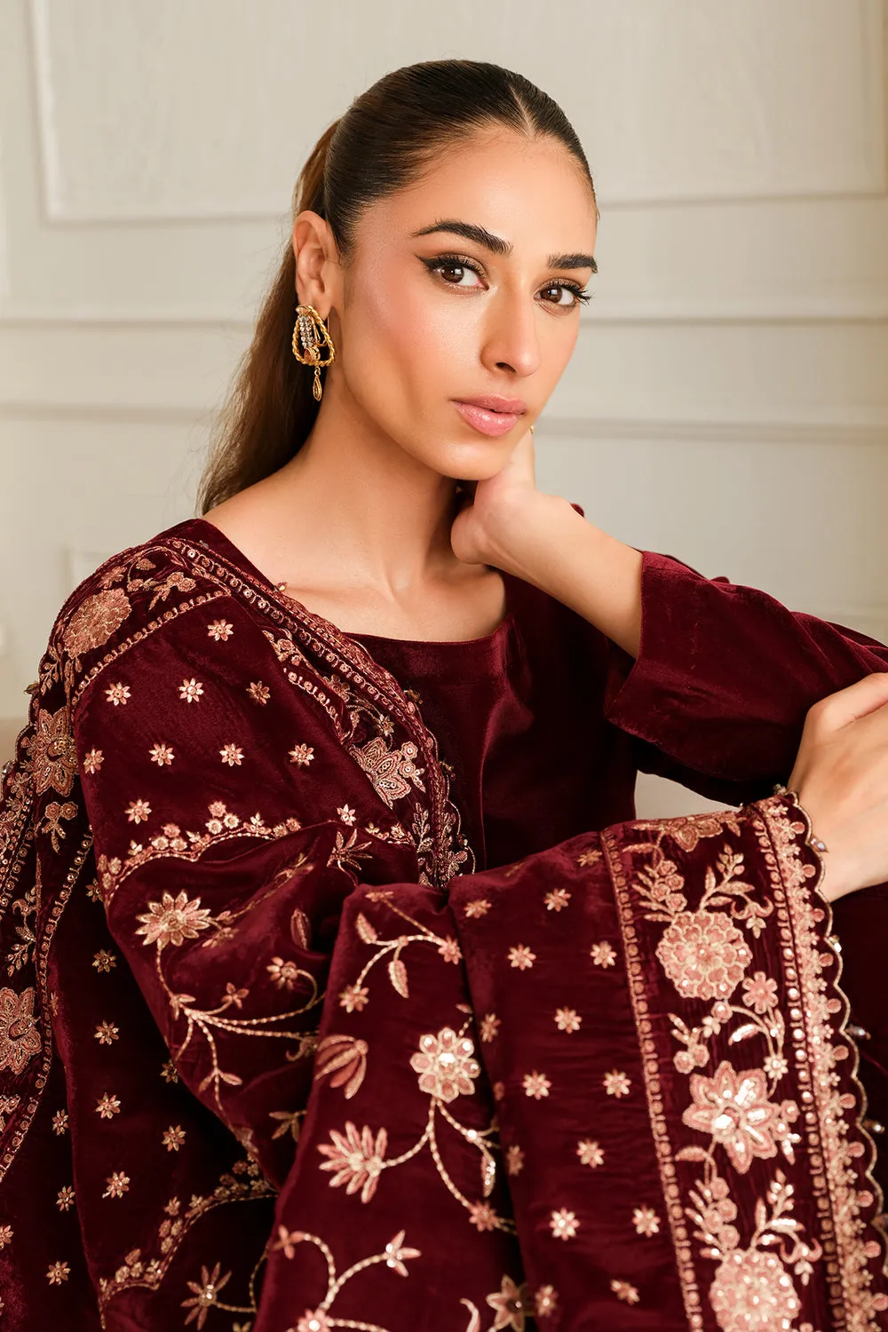 BAROQUE | Velvet Shawl -VS-56
