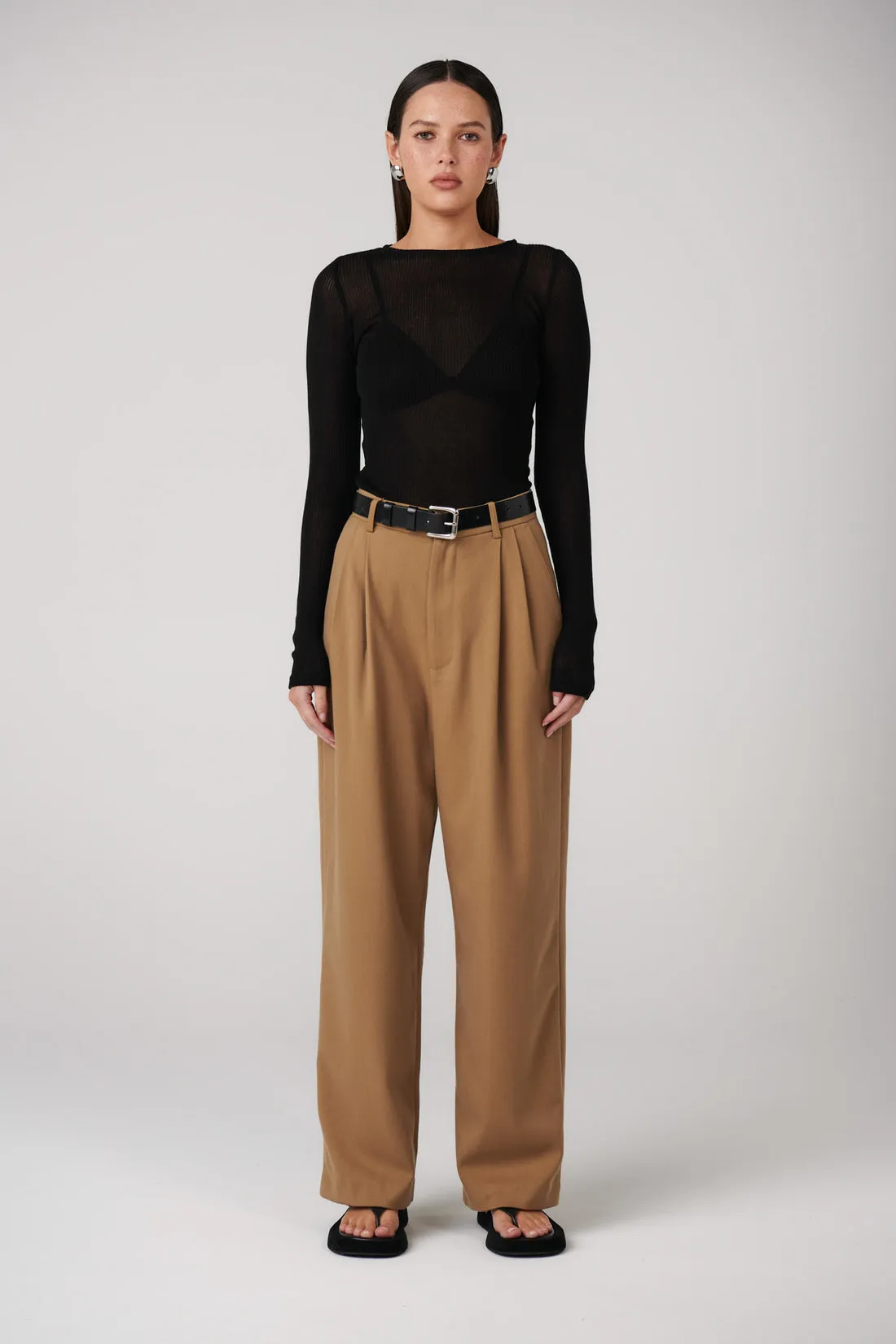 'BAYSE' MYLES CREW NECK TOP - BLACK