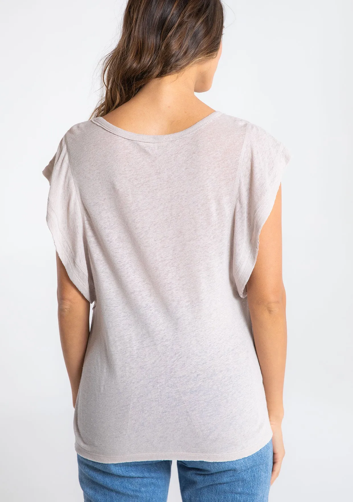 Bea Linen Ruffle Top