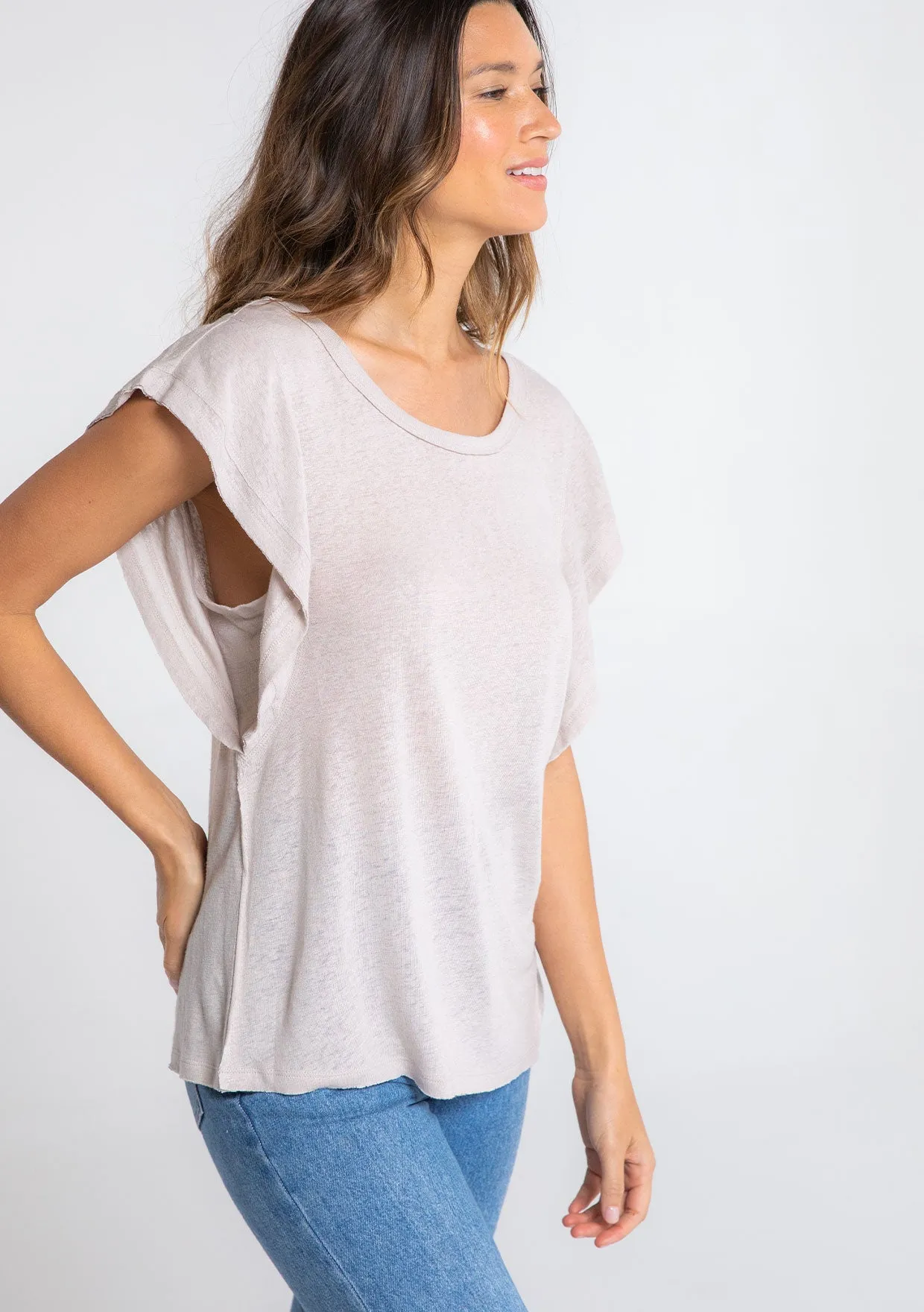 Bea Linen Ruffle Top