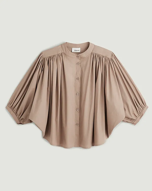 BEIGE COTTON LOOSE SHIRT