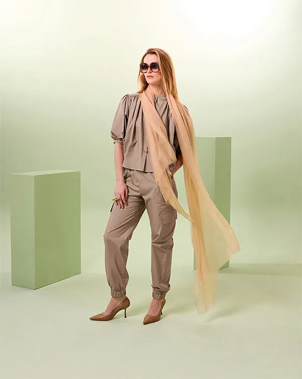 BEIGE COTTON LOOSE SHIRT