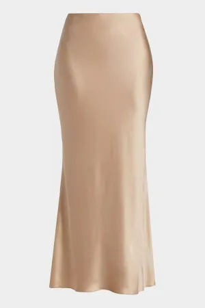 Bias Maxi Skirt in Champagne
