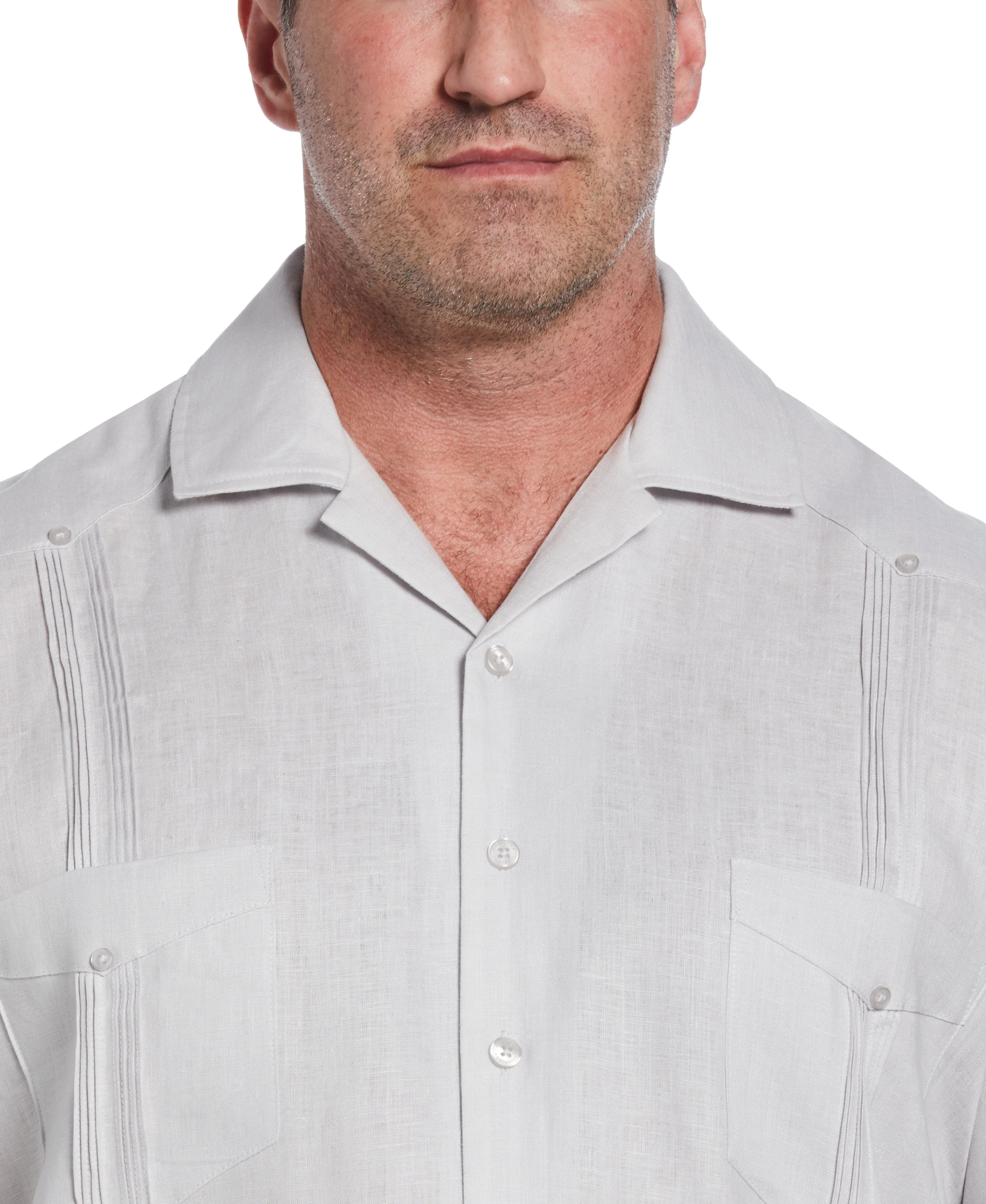 Big & Tall 100% Linen Classic Guayabera Shirt - Short Sleeve