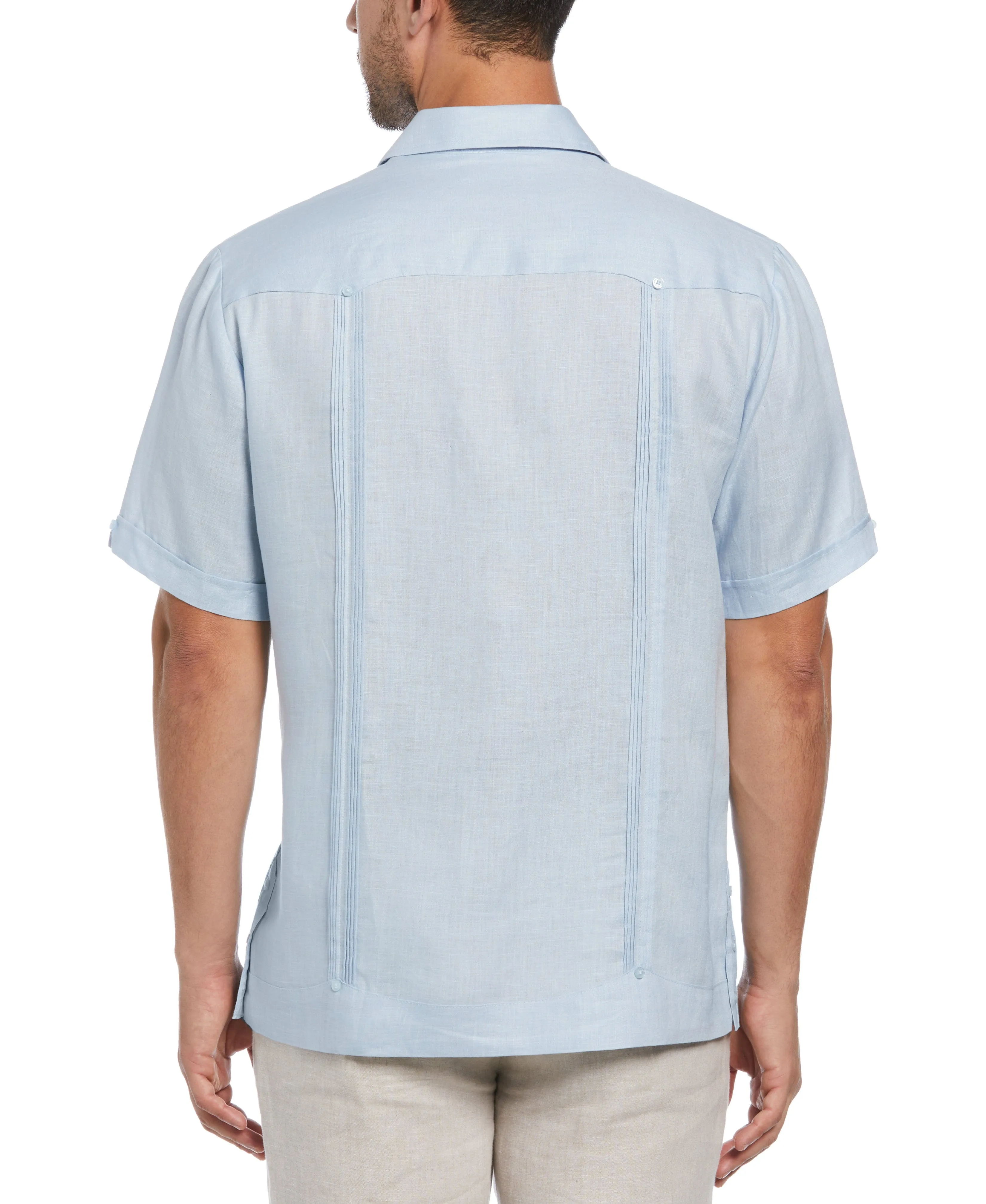 Big & Tall 100% Linen Classic Guayabera Shirt - Short Sleeve