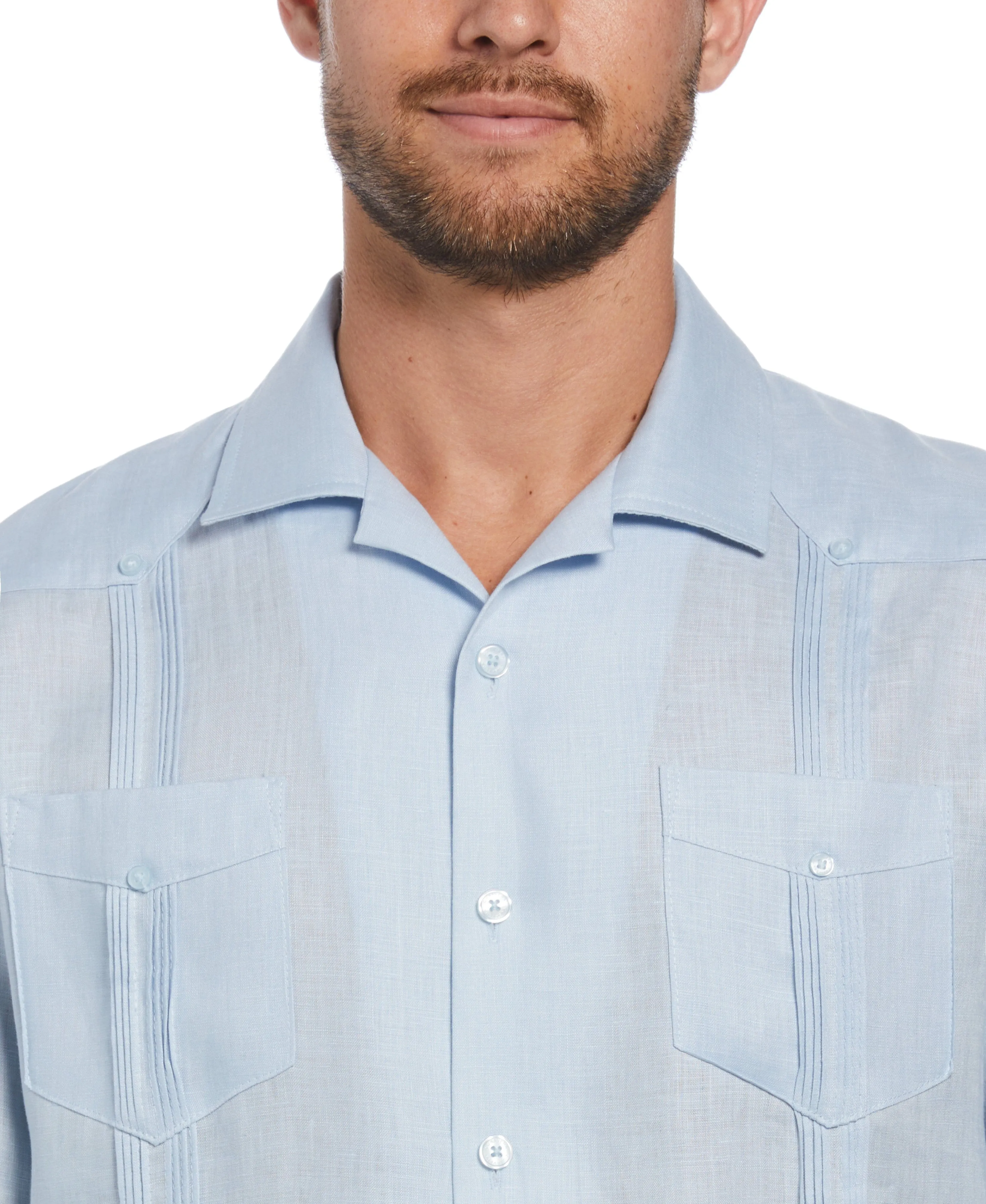 Big & Tall 100% Linen Classic Guayabera Shirt - Short Sleeve