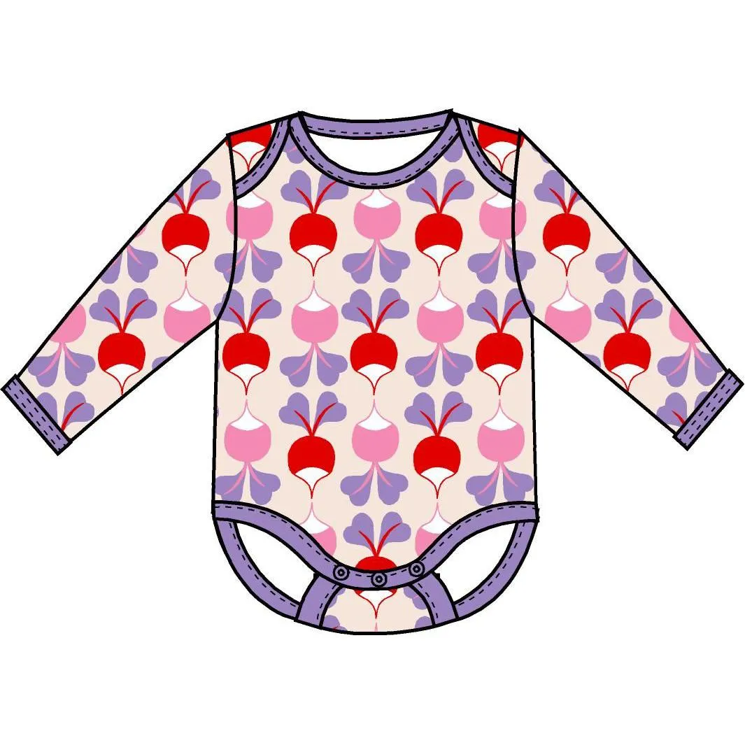 Big Radish - Sheer Pink Long Sleeve Onesie