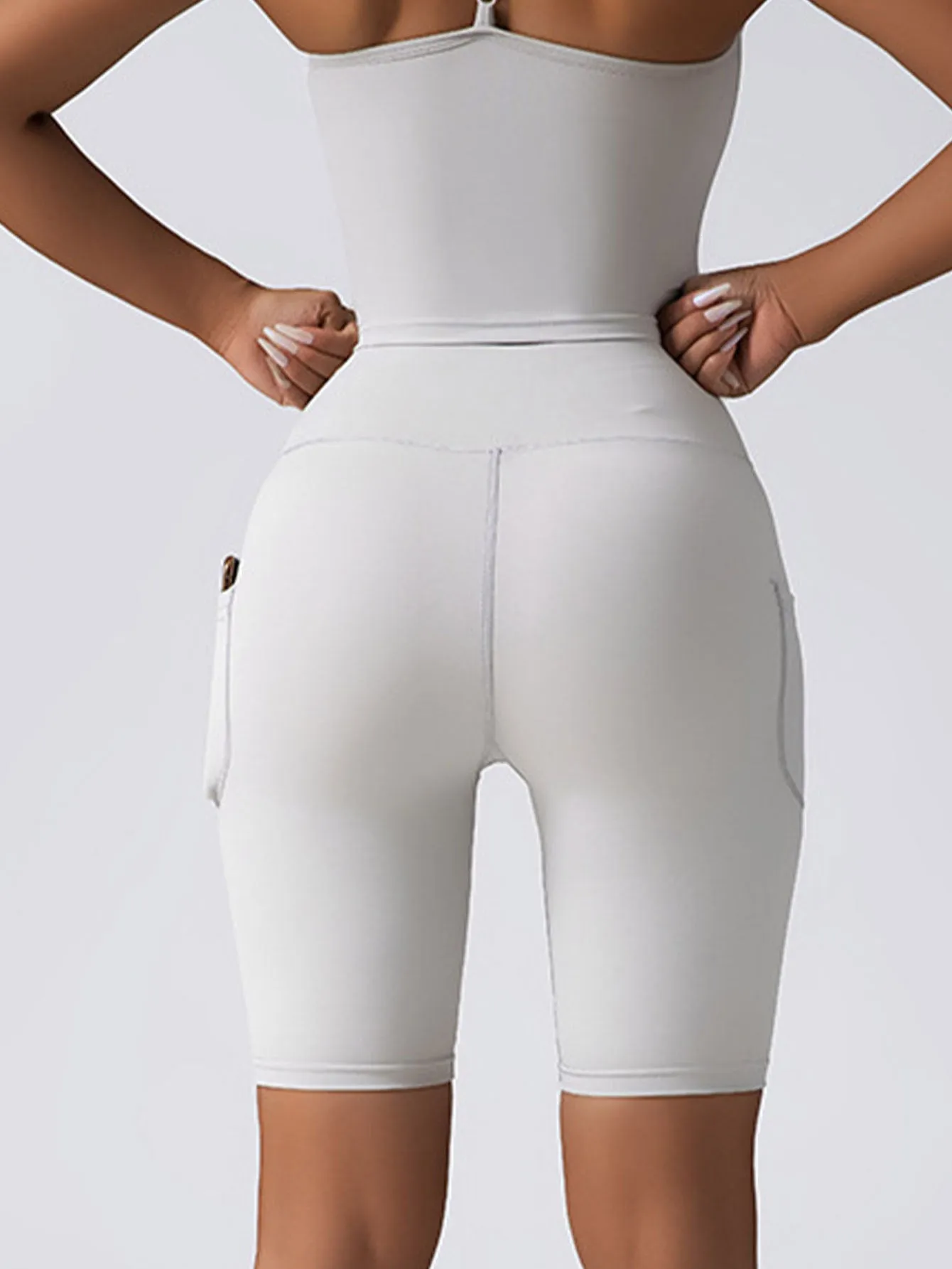 Biker Shorts Women Tummy Control  No Seam High Waist Yoga Gym Workout Running Volleyball Shorts With Pockets