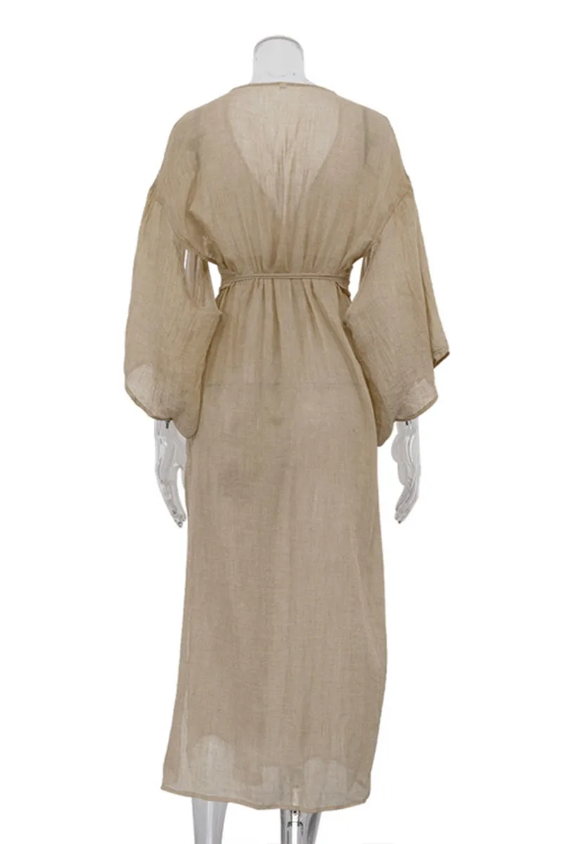 BK0397 Sheer Wrap Dress
