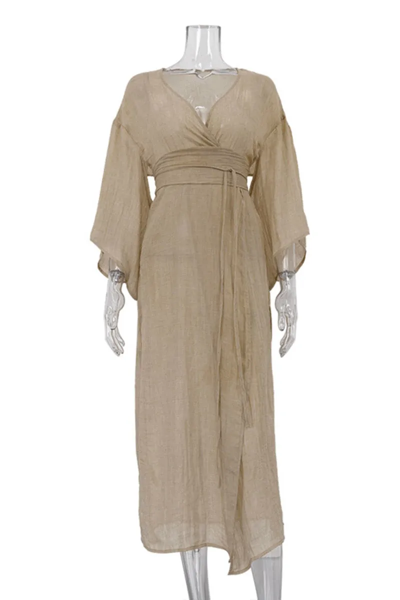 BK0397 Sheer Wrap Dress