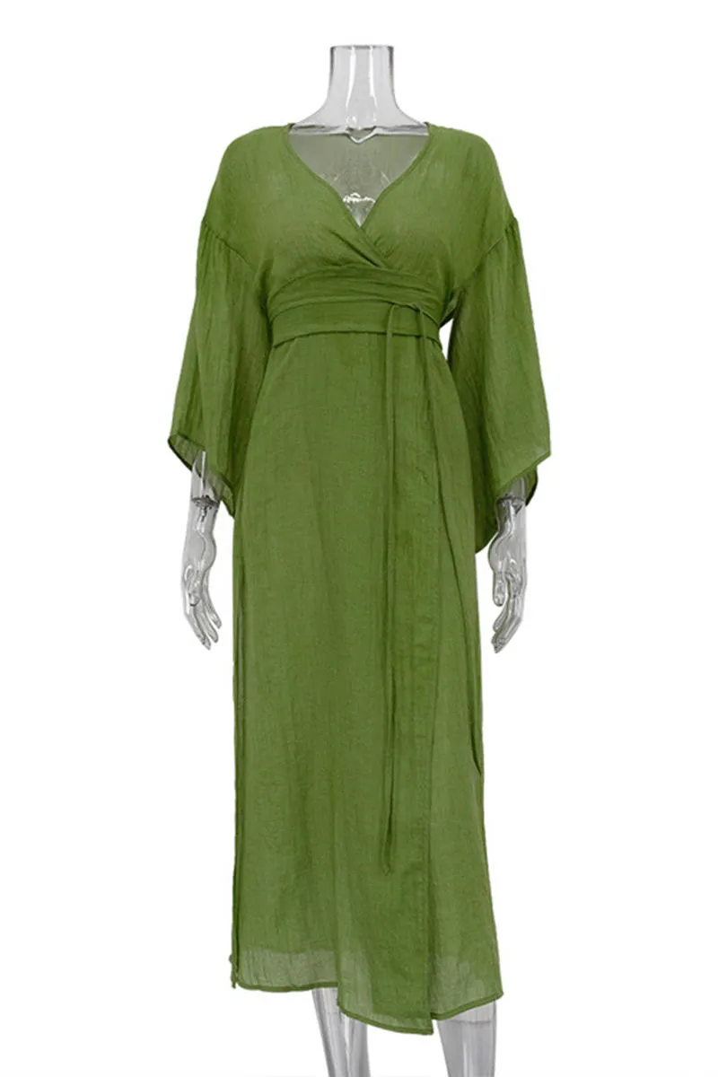 BK0397 Sheer Wrap Dress