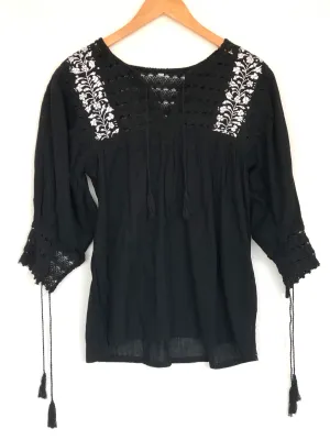 Black and White Franco Blouse