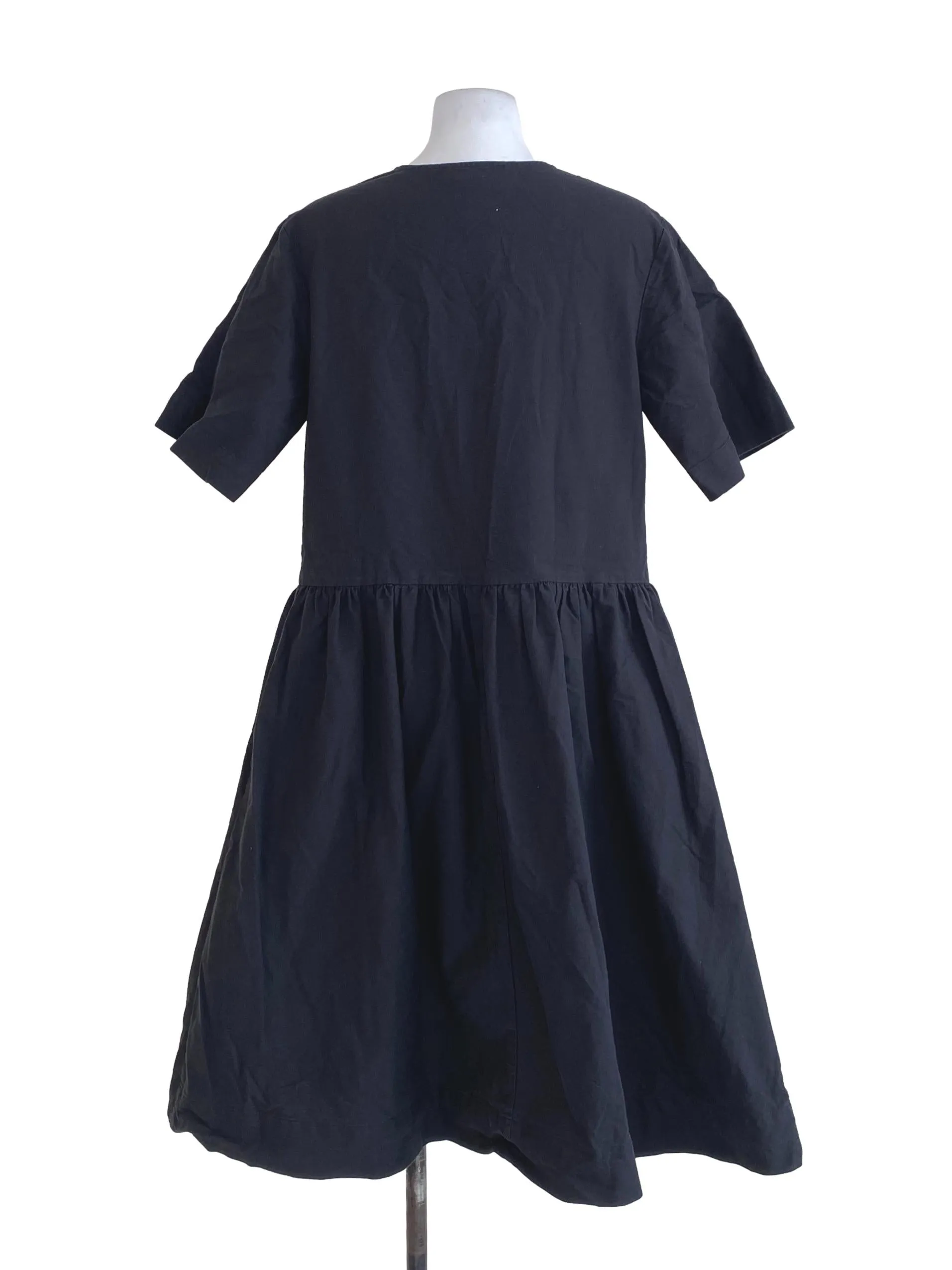 Black Cotton Ruffle Dress LB