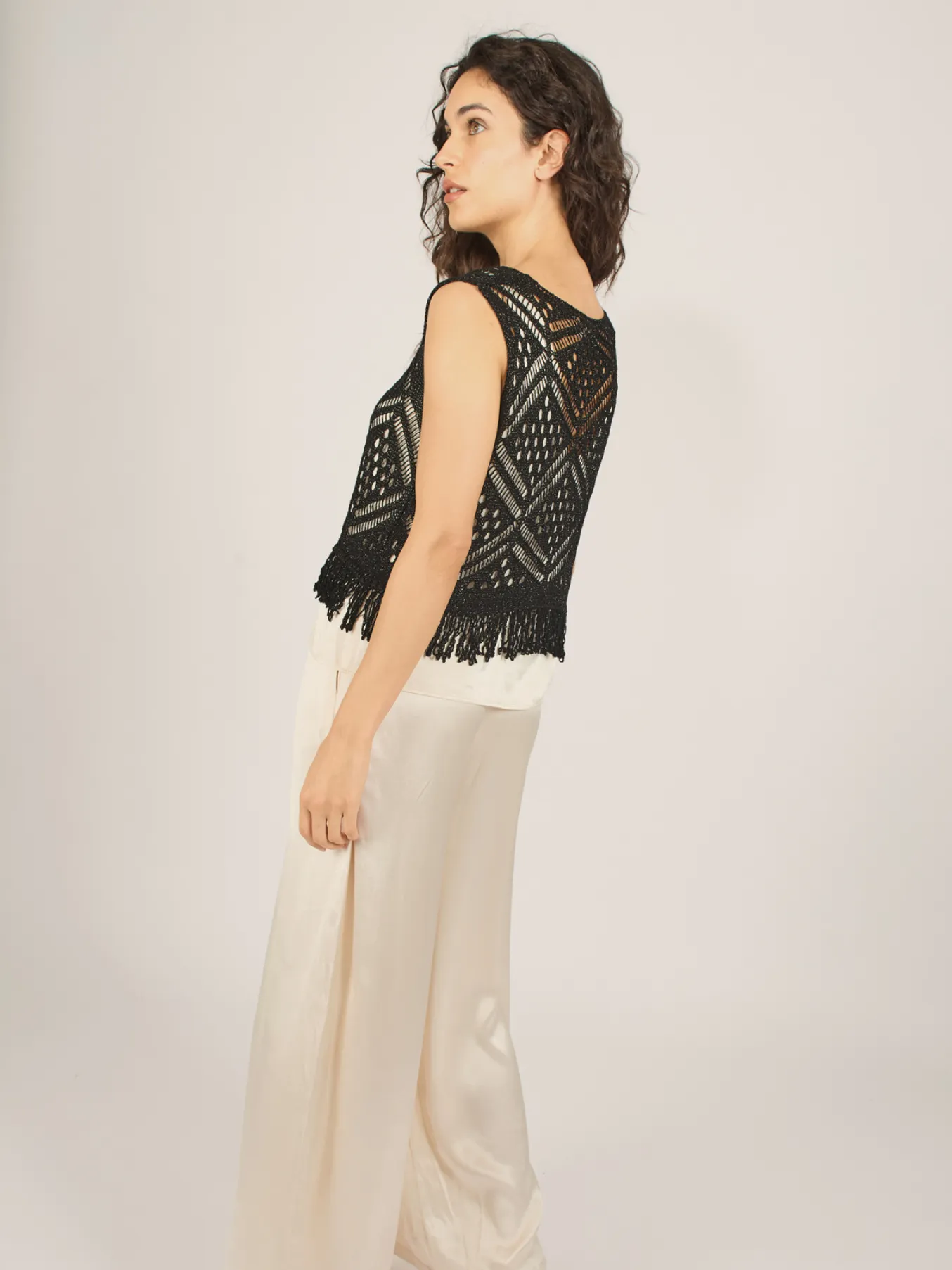 Black Crochet Bella Top