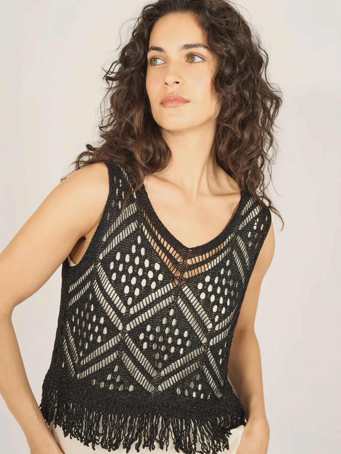 Black Crochet Bella Top