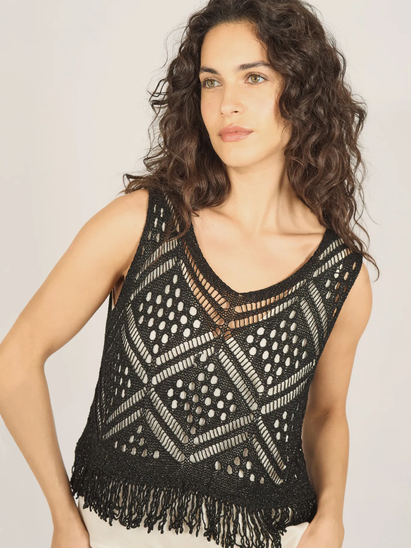 Black Crochet Bella Top