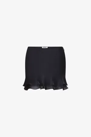 Black Double Layer Mini Skirt